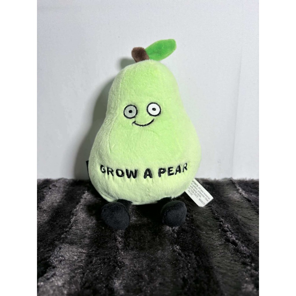 Punchkins Grow A Pear Plush Toy Green Punny Novelty Stuffed Fruit PK105